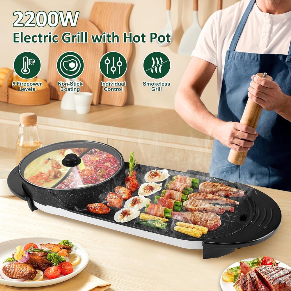 Hot Pot Electric with Grill, 2 - огляд і ціна Korean Bbq Grill