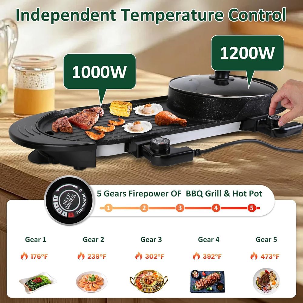 Hot Pot Electric with Grill, 2 - огляд і ціна Korean Bbq Grill