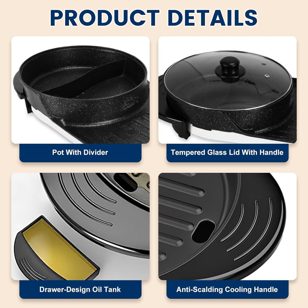 Electric Hot Pot with Grill, 2 - огляд і ціна Korean Bbq Grill