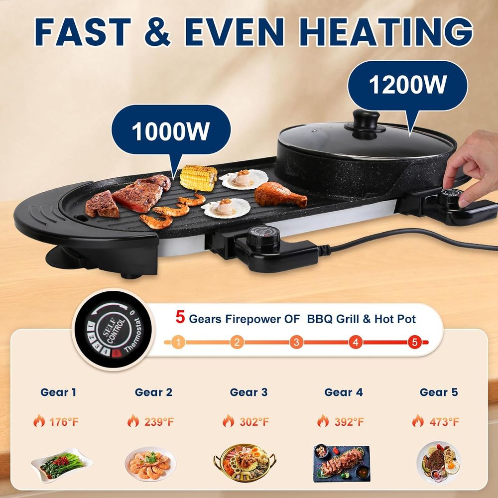 Electric Hot Pot with Grill, 2 - огляд і ціна Korean Bbq Grill