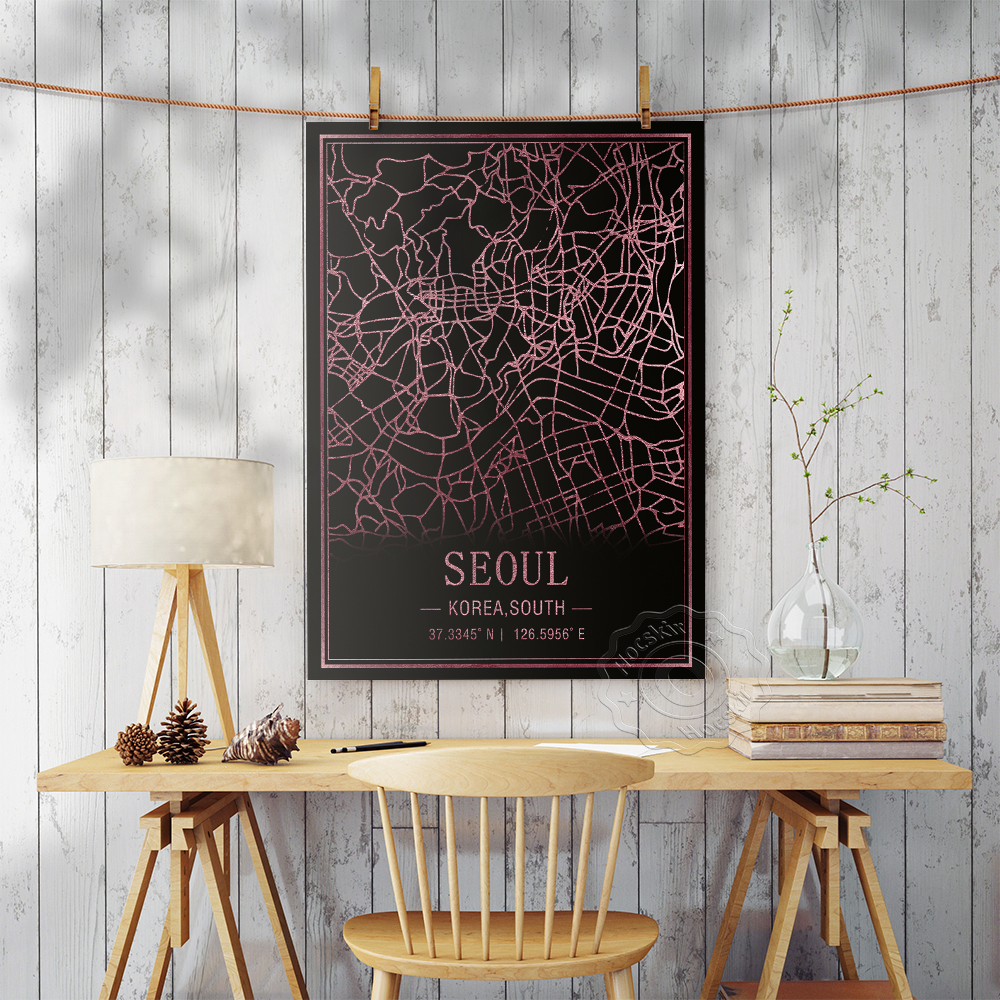 Seoul Korea South Map Art Post - огляд і ціна South Korea Lifestyle