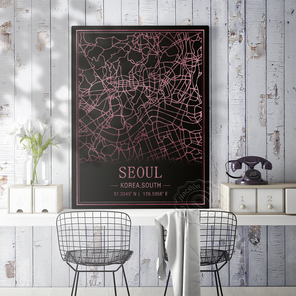 Seoul Korea South Map Art Post - огляд і ціна South Korea Lifestyle