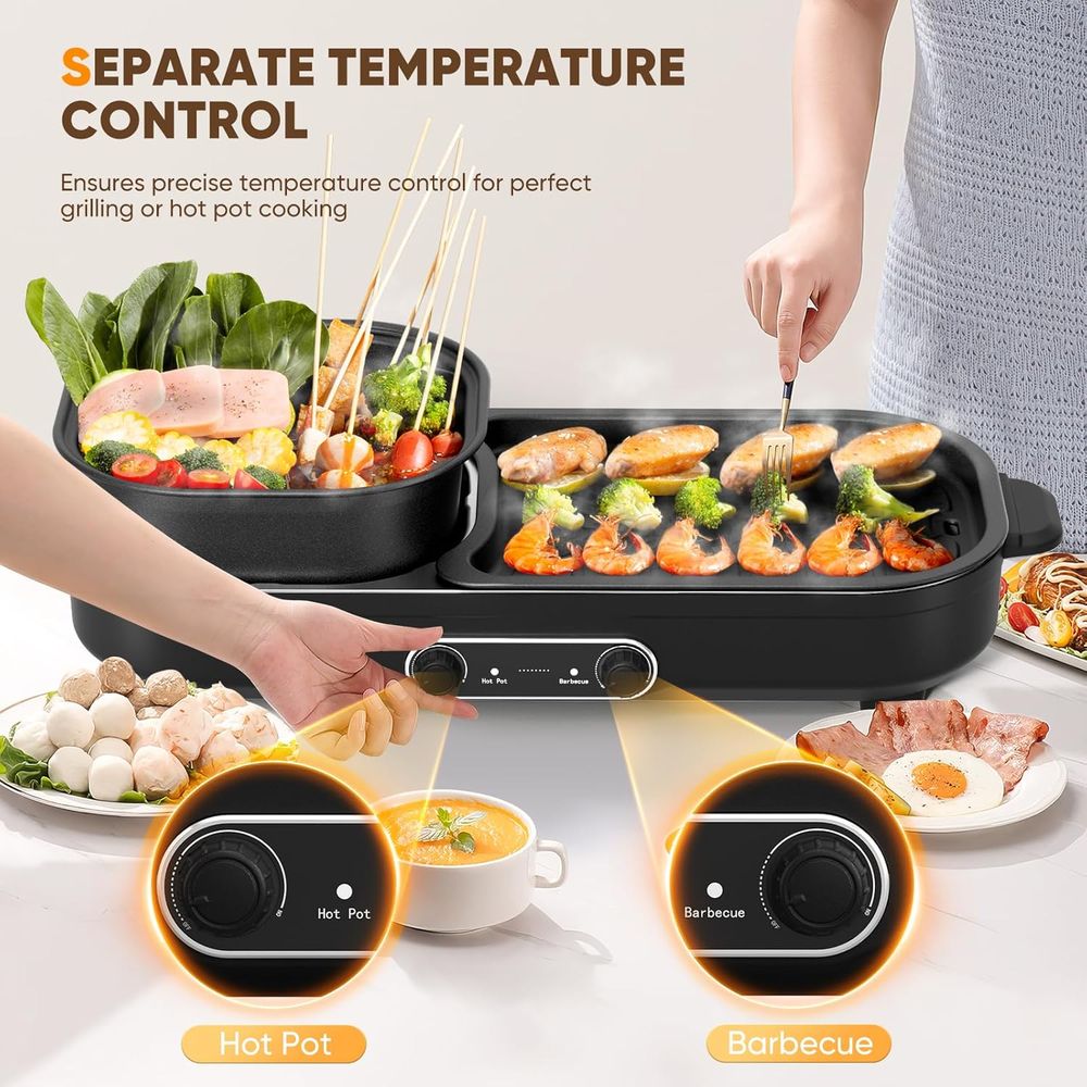 2 in 1 Hot Pot Electric with G - огляд і ціна Korean Bbq Grill